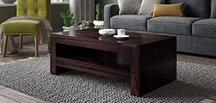 RATANDHARA FURNITURE Rectangle Sheesham Wooden Coffee Table for Living Room | Wooden Center Table | (Standard, Mahogany Finish)