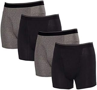 Kirkland Signature Men's Boxer Brief, 4-Pack - Black-Gray Large