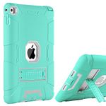 iPad Air 2 Case, BENTOBEN [Hybrid Shockproof Case] with Kickstand Rugged Triple-Layer Shock Resistant Drop Proof Case Cover for iPad Air 2 with Retina Display/iPad 6, Mint Green