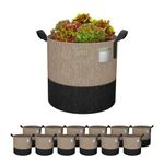 UMIG 12 Pack 10 Gallon Grow Bags, 300G Thick Non-Woven Fabric Cloth Smart Planter Pots with Handles, Black Camel Large Outdoor Garden Bags for Plants, Vegetable, Flowers