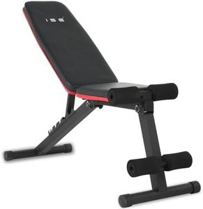 ISE Banc Musculation Pliable/Banc Musculation Plat Pliable, Banc Abdominaux Multifonction, Banc de Musculation Inclinable, Banc Fitness Pliable Réglable 7 Positions, Banc Inclinable Musculation