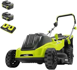 SnapFresh Electric Lawn Mower - 40V 16” Cordless Lawn Mower with 4.0Ah Battery x 2 and Fast Charger Included - Battery Operated Push Lawn Mowers with Bagger, Brushless Motor