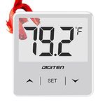 DIGITEN Fish Tank Thermometer Digital Aquarium Thermometer Stick On Terrarium with Large LCD Display Reptiles Temperature Sensor Gauge for Turtle Lizard Amphibians Coral Tanks