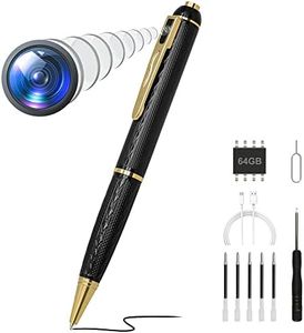 KINGDANS Hidden Camera Pen 64GB 1080P Mini Camera Pen Small Camera, 600mAh Battery Loop Working Nanny Cam, Indoor Camera Security Camera for Safety., Black