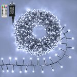 Ollny Outdoor Cluster Christmas Lights - 15m 1000LEDs Xmas Tree Fairy Lights Mains Powered Plug in with 8 Modes/Timer/Remote, Bright Waterproof String Lights for Garland Outside Indoor Decoration