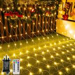 Ollny Net Lights Outdoor Indoor, 200 LED 3m x 2m Christmas Fairy Lights Plug-in IP67 Waterproof Mesh String Lights with 8 Light Modes/Timer/Remote, for Xmas Tree/Outside/Window/Garden Decorations