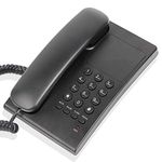 Landline Telephone for Home, No Need Battery, Wall-Mountable, One Key Redial, Flash, Mute, Easy to Operate, Space Saving, Load Ring Tone, Desktop Phone, Black