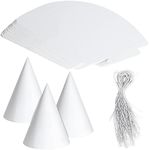 30 PCS Birthday Hat White Cone Hats Party Hats DIY Party Hats DIY Thanksgiving Hats White Birthday Party DIY Party Supplies DIY Fun Birthday Party Paper Cones Hats for Kids Adult