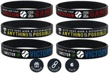 Inkstone Baseball Silicone Wristbands with Motivational Sayings (6-Pack) - Baseball Bracelets Jewelry Gifts