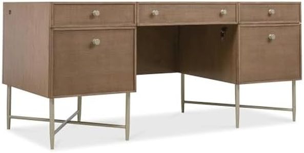 Hooker Furnishings Sonnet Five-Drawer Executive Desk with White Oak Veneer for the Executive Office