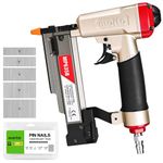 meite MP635B Compressed Air Pin Nailer with 23 Gauge 10,000 Pieces Pin Nails (15mm, 19mm, 25mm, 30mm, 35mm), Pneumatic 23 Gauge Pin Nailer, Fits 12-35 mm Pin Nails, Ideal for Paneling, Small Trim
