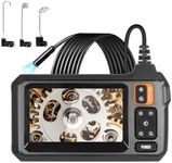 Industrial Endoscope Camera with 16.5ft/5m Flexible Cable, 1080P HD 8mm IP67 Waterproof Camera with 4.3" IPS Screen, 8 LED Lights, No App Required