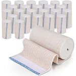 GT Cotton Elastic Bandage Wrap with Hook and Loop Fasteners at Both Ends | Latex Free Hypoallergenic Compression Roll (4" Wide, 25 Count Case)