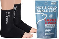 TheraICE Ankle Ice Pack Wrap for Swelling, Reusable Ankle Ice Pack for Sprained Ankle Injuries, Cold Therapy Sock Compression, Plantar Fasciitis Relief, Achilles Tendonitis, Sore Feet, Foot & Heel