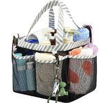 Haundry Mesh Shower Caddy Tote, Large College Dorm Bathroom Caddy Organizer with Key Hook and 2 Oxford Handles, Quick Hold, 8 Basket Pockets for Camp Gym