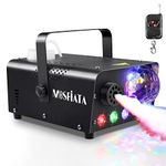 MOSFiATA Fog Machine with Disco Ball Lights 600W Smoke Machine with RGB LED lights, 2300 CFM Spray, Remote Control, Perfect for Halloween, Christmas, Wedding, Party, Club, DJ Stage Effect