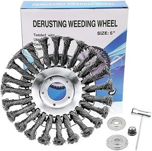 6 Inch Unbreakable Wired Trimmer Blade, Steel Wire Cutter Trimmer Head, Wire Rotary Brush Weed Trimmer Head, Weed Eater Head with Adapter Kit for Moss Grass Rust Removal