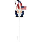 SAGUZOU Fourth of July Rustic Metal Gnome Signs with Stakes, Patriotic Gnomes Figurines American Flags Garden Lawn Stake Indoor Outdoor Memorial Day Independence Day Decorations