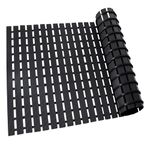 Tiamo Extra Large Shower Mat Non Slip (35.5"*23.7"),Heavy Bathtub Mat for Elderly with Drain Holes,No Suction Cups Large Shower Floor Mats for Inside Shower,Black