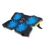 CLAW Arctic K25 PRO RGB Laptop Cooling Pad with 4 Motor Fans, 7 Adjustable Height | Black