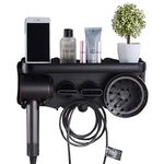 Hair Dryer Holder, Multifunctional Wall Mounted Hair Dryer Holder for Dyson Supersonic Hair Dryer