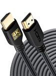 PowerBear 4K HDMI Cable 40 ft High Speed, Braided Nylon & Gold Connectors, 4K @ 60Hz, Ultra HD, 2K, 1080P, ARC & CL3 Rated for Laptop, Monitor, PS5, PS4,xbox One, Fire TV, Apple TV & More