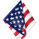 Amscan Old Glory Team Spirit PolyCotton American Flag Printed Bandana Accessory (21-inch)