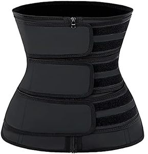YIANNA Waist Trainer for Women Latex Underbust Training Belt Tummy Control Waist Cincher Sport Girdle,YA2228-Black-XL