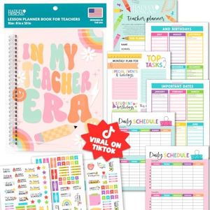 Teacher Planner 2025-2026 - Retro Undated Lesson Planner Book with Stickers, Monthly & Weekly Pages, Student & Substitute Info – Homeschool & Classroom Organizer