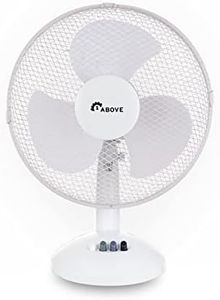 Table Fan Desk Fan 12Inch with 3 Speed Oscillating Stand Fan Low Noise Strong Resistant Base Desktop/Bedside Fan, Ideal for Home and Office, (WHITE)
