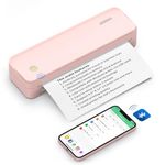 JADENS Portable Printer, Support 8.5" X 11" US Letter & A4 Legal, Pink Bluetooth Thermal Printer Compatible with iOS, Android & Laptop, Inkless Mobile Printer for Office, Home, School