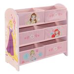 Disney Princess Storage Unit with 6 Storage Boxes for Kids, Light Pink