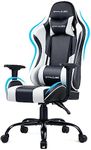 GTPLAYER Gaming Chair Office Chair Swivel Heavy Duty Chair Ergonomic Design with Cushion and Reclining Back Support(White)