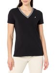 Nautica Women's Solid V-Neck Short Sleeve T-Shirt, Black, Medium