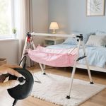 TINYTYKE Automatic Cradle for Baby - Electric Swing Cradle with Adjustable Speed - Semi-Foldable Frame with Pink Cloth and Mosquito Net - Baby Palna/Jhula for Kids of 0 to 3 Years - Carry Upto 20kgs