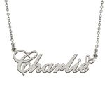 HUAN XUN Dainty Personalized My Name Necklace Silver Initial Pendant for Women Girls Charlie