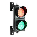 BBMI 100mm(4inch) Traffic Light, DC9-36V Red/Green Stop and Go Light, Traffic Signal Light, PC Housing Waterproof IP65 Industrial LED Traffic Stop Light, Cobweb Lens Indicator Warning Light