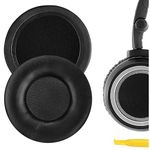 Geekria QuickFit Protein Leather Replacement Ear Pads for AKG K450, K480, Q460, K430, K420 Headphones Ear Cushions, Headset Earpads, Ear Cups Repair Parts (Black)