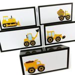 Construction Dump Truck Place Tent Cards by Adore By Nat - Boy Birthday Baby Shower Party Supplies - Set of 12