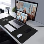 Black Leather Desk Mat Large Mouse 