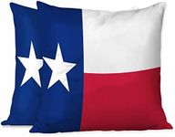 Beabes Pillow Covers Flag of Us Texas Symbol Star Blue White Red 18X18 Inch,Throw Pillow Covers Decor for Couch Bedroom Living for Men Women Pack of 2