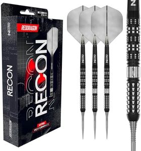 RED DRAGON Darts - Recon Series - 24g Parallel Barrel - Steel Tip Dart Set - 90% Professional Tungsten Darts Set - Nitro Flite Integrated Flight/Shaft, Dart Flights & Stems