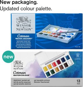 Winsor & Newton Cotman Watercolour Pocket Set – 12 Half Pans