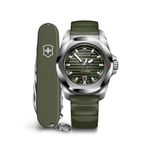 Victorinox I.N.O.X. Automatic, Swiss Made Analog Men's Watch | Green Dial, 41 Mm, 200M Water Resistant, Stainless Steel Case, Green Rubber Strap, Sellita SW 200-1 Movement | 242017.1