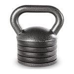 Apex Adjustable Heavy-Duty Kettlebell Weight for Strength Training and Weightlifting, Ideal Home Gym Equipment, Cast Iron, Grey APKB-5009