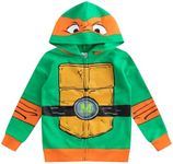 Nickelodeon Teenage Mutant Ninja Turtles Michelangelo Boys Zip Up Hooded Sweatshirt for Big Kids Green