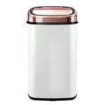 Tower T80904RW Kitchen Bin with Sensor Lid, Automatic Soft-Close, Manual Override, 58 Litre, White and Rose Gold