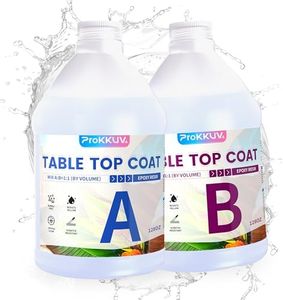 ProKKUV Table Top Epoxy Resin, Crystal Clear Resin Epoxy Kit 2 Gallon Kit with UV Resistant, Self Leveling, Food Safe, Easy 1:1 Ratio for Table Tops, Woodworking, Bar and Surface Coating