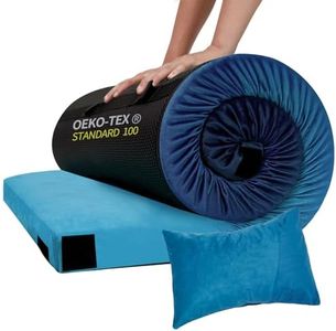 Memory Foam Camping Mattress Sleeping Pad, Portable Roll up Mattress with Travel Bag, 3 Inch Waterproof Camping Mat for Car Tent Floor, Comfortable Sleeping Mats for Guests and Adults Sleepover
