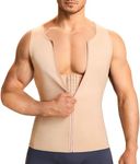 TAILONG Men Compression Shirt For Body Slimming Tank Top shaper Tight Undershirt Tummy Control Girdle (3X-Large, Beige)